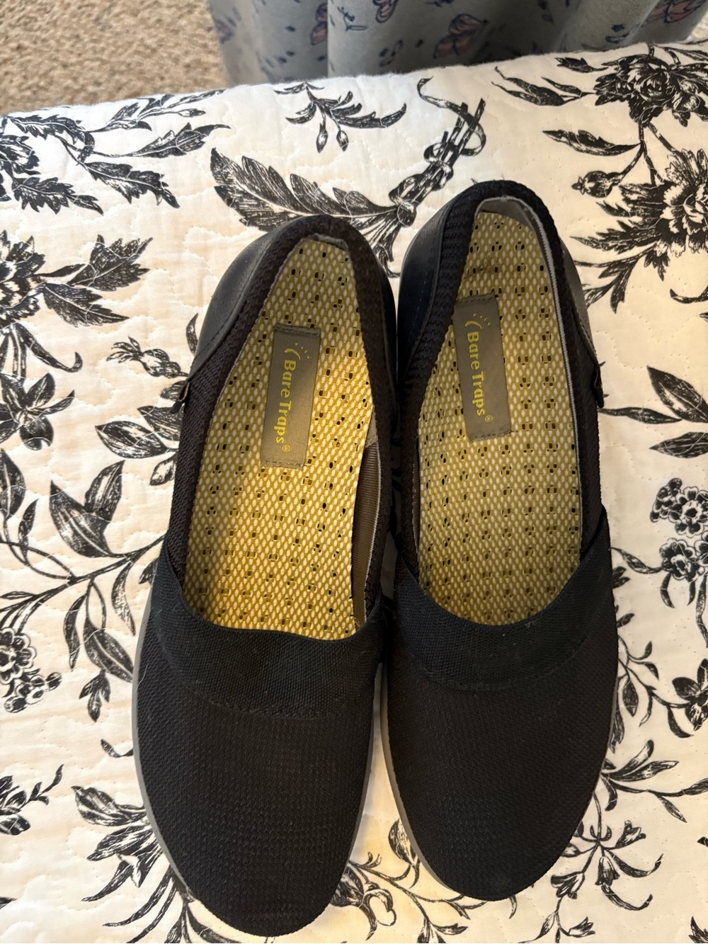 BareTraps Black Slip-On Flats